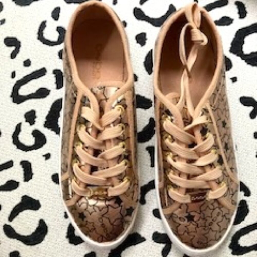 Bebe Logo Gold Sneakers